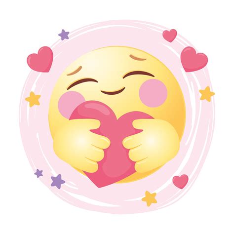 Social media emoji hugging a heart 1481964 Vector Art at Vecteezy