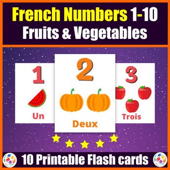 French Numbers Flashcards For Prek K To Learn Numbers Practice