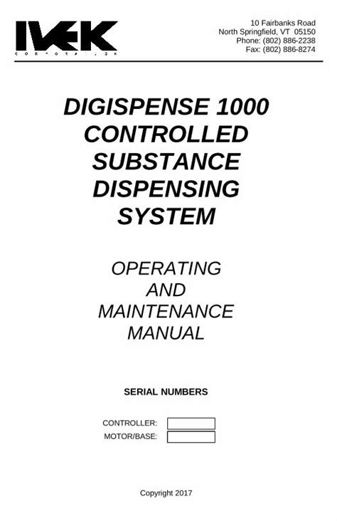 Pdf Digispense Controlled Substance Dispensing Digispense