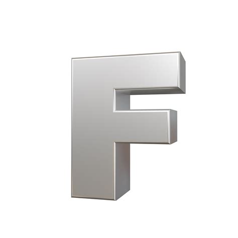 Steel Text Effect Letter F D Render Png