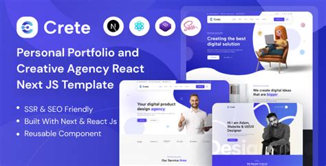 Crete Personal Portfolio And Creative Agency React Next JS Template