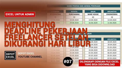 Menghitung Deadline Pekerjaan Freelancer Setelah Dikurangi Hari Libur