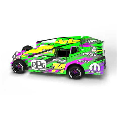 NE Dirt Modified 3D Livery Template Model Motorsport Graphics