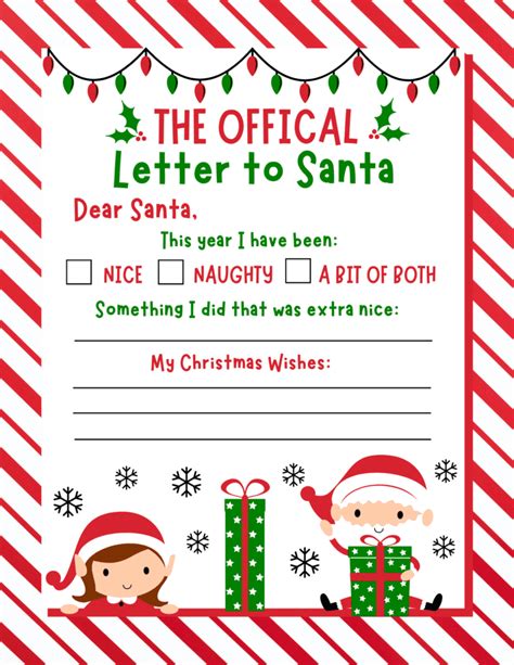 10 Free Printable Letters to Santa Templates - Prudent Penny Pincher