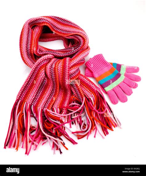 Striped Red Scarf Stock Photo Alamy