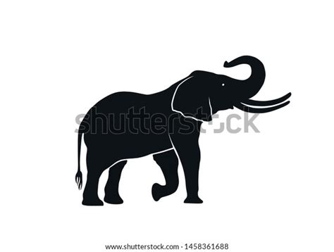 Elephant Silhouette Side View Isolated Vector Stock Vector (Royalty ...