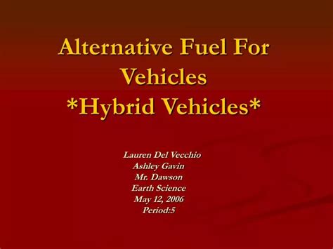 PPT Alternative Fuel For Vehicles Hybrid Vehicles PowerPoint