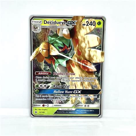 Pokémon Tcg Decidueye Gx Sun And Moon Base Set 12 149 Holo Nm Ebay