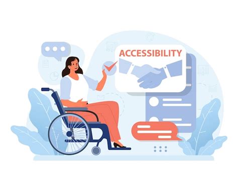 Premium Vector Inclusive Workplace Focus On Accessibility Woman In