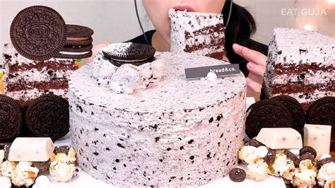 ASMR오레오 케이크 웨이퍼 샌드 팝콘 디저트 먹방 Oreo Cake Dessert Mukbang YouTube