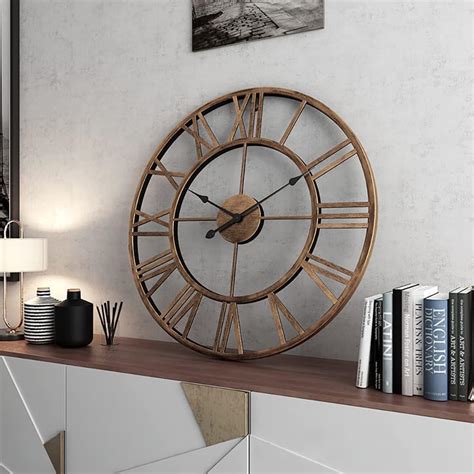 GUDEMAY 20 Inch Large Silent Wall Clock Nordic Artistic Vintage Retro