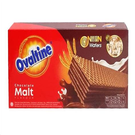 Jual S45909 WAFER NISSIN OVALTINE CHOCOLATE MALT 150GR BOX MAJU BERSAMA