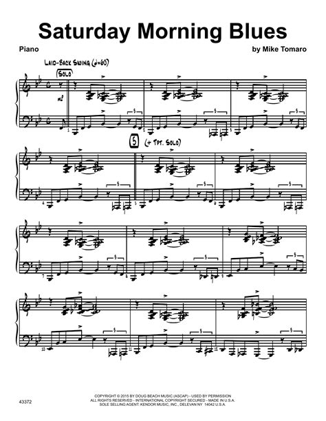 Saturday Morning Blues Piano At Stanton S Sheet Music