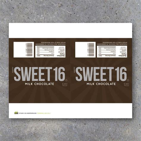 Sweet Sixteen Candy Bar Wrappers – Printable Sweet 16 Happy Birthday ...