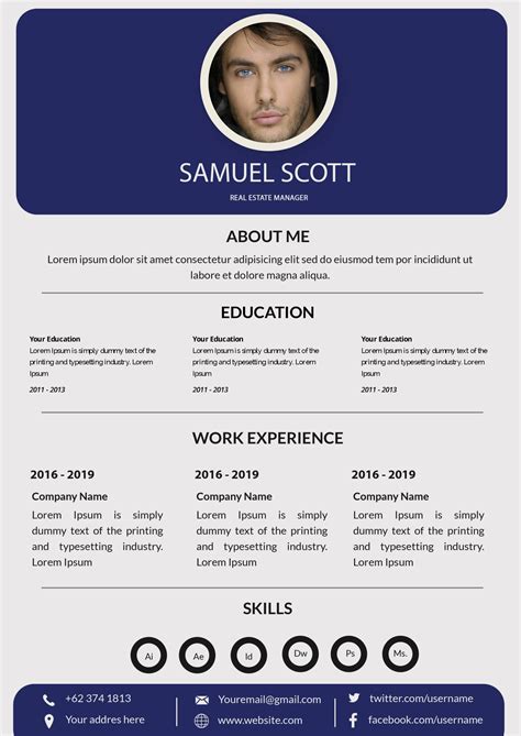 Professional Resume Template Resume Design Resume Des - vrogue.co