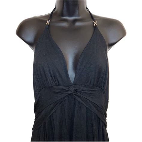 Express Dresses Express Black Halter Y2k Barbiecore Bachelorette