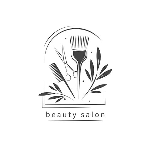 Logotipo de salón de belleza peluquería Vector Premium