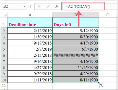 How To Calculate Days Left Until Deadline In Excel