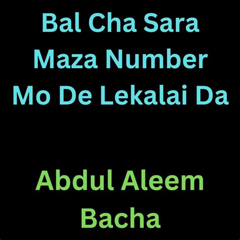 Bal Cha Sara Maza Number Mo De Lekalai Da Ep Album By Abdul Aleem