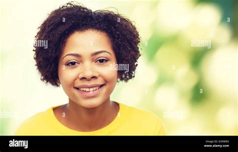 Happy African American Young Woman Face Stock Photo Alamy