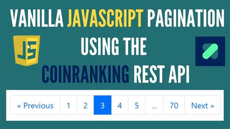 Pagination In Vanilla Javascript Using A Rest Api Youtube