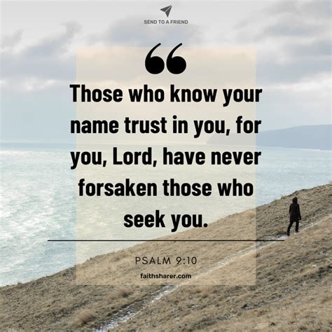 Psalm Those Who Know Your Name Trust In You For You Lord Have