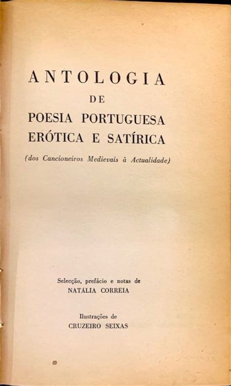 Sobre A Antologia De Poesia Portuguesa Er Tica E Sat Rica Publicada