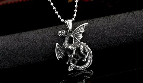 Collier Pendentif Dragon Choker En Acier Inoxydable Homme Etsy