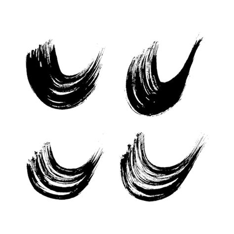 Premium Vector Black Grunge Semicircular Brush Strokes