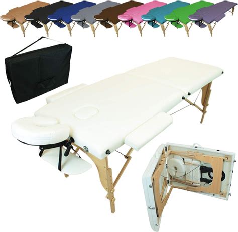 Vivezen ® Table De Massage Pliante 2 Zones En Bois Avec Panneau Reiki