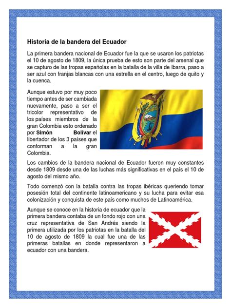 Historia de La Bandera Del Ecuador | Agitación | Política