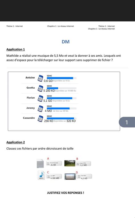 Thème 1 Internet Antoine Geetha Application 1 Mathilde a réalisé une