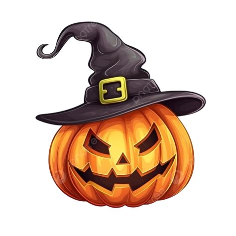 Calabaza De Halloween Con Sombrero De Bruja Sobre Ilustración De Fondo