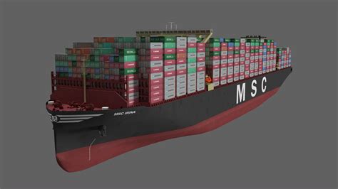 Modelo 3d MSC Irina Container Ship Lowpoly TurboSquid 2057117