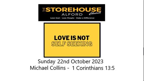 The Storehouse Church Alford Preach On 22nd October 2023 By Michael On