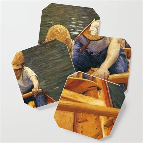 Boaters Rowing On The Yerres Gustave Caillebotte Coaster By Tsell