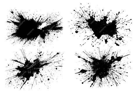 Free Vector Black Ink Splash Design Elements