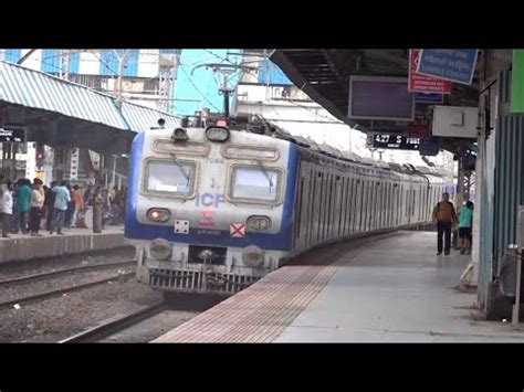 Full Blue Car Titvala Fast Ac Local Train Skips Diva Mumbai With