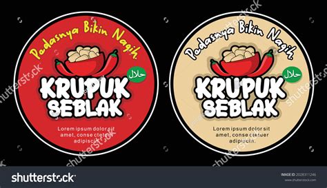 Vektor Stok Design Vector Krupuk Seblak Suitnable Logo Tanpa Royalti