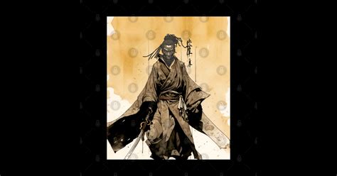 Yasuke Black Samurai in 1579 Feudal Japan No. 9 on a Dark Background ...