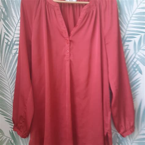 Rocha By John Rocha Satin Top Beautiful Red Satin Depop