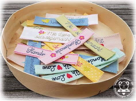 ️ Handmade Labels ️ Stickdatei Vom Stickbär