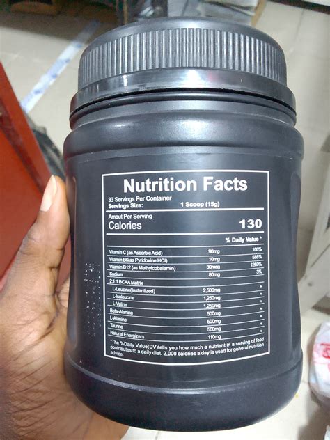 Bcaa Powder For Pre Workout 500g Size 5000mg Bcaa 50 Servings Di