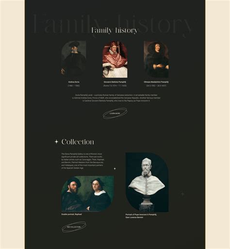 Doria Pamphilj Art Gallery Website Concept on Behance