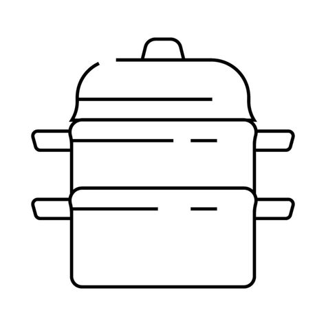 Steam Pot Cooking Line Icon Illustration 48354183 Vector Art At Vecteezy
