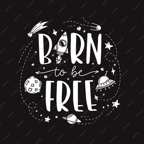 Premium Vector Space Theme Doodle Slogan