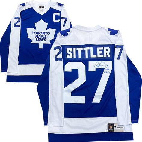 Darryl Sittler Autographed Toronto Maple Leafs Fanatics Heritage Jersey W 10 Pt Game 02 07 76