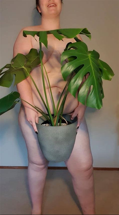 Hiding Behind My Monstera For International Naked Gardening Day