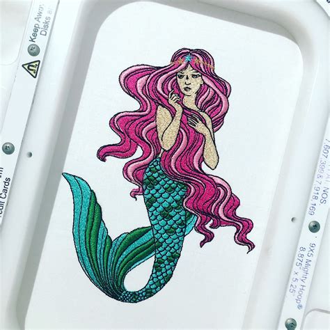 Mermaid Embroidery Design Mermaid Machine Embroidery File Etsy Australia