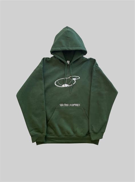 GREEN HOODIE WITH EMBROIDERED LOGO AND BOWL - Vulcano Skateparks